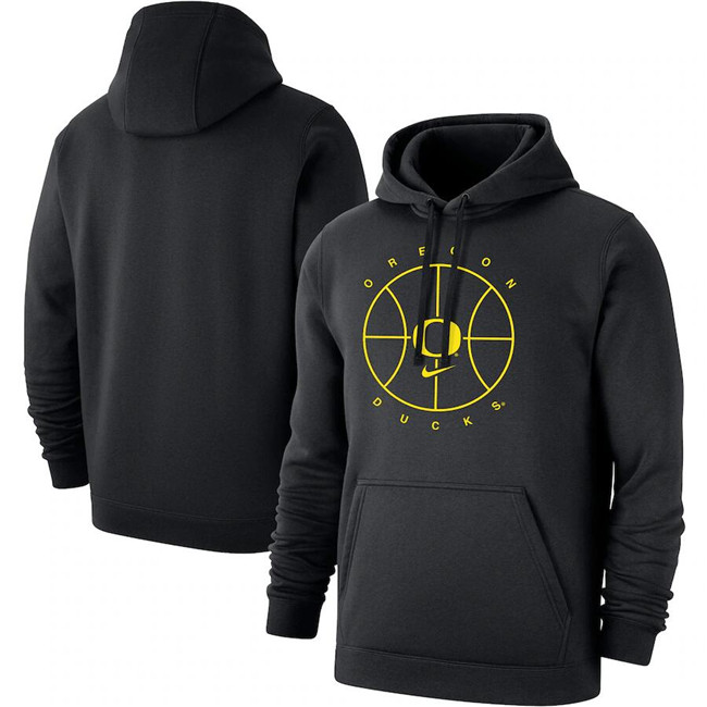 Men's Oregon Ducks Black Basketball Icon Club Fleece Pullover Hoodie Men's Oregon Ducks Black Basketball Icon Club Fleece Pullover Hoodie